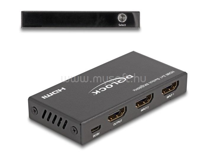 DELOCK HDMI kapcsoló 2 x HDMI bemenet - 1 x HDMI kimenet 8K 60 Hz
