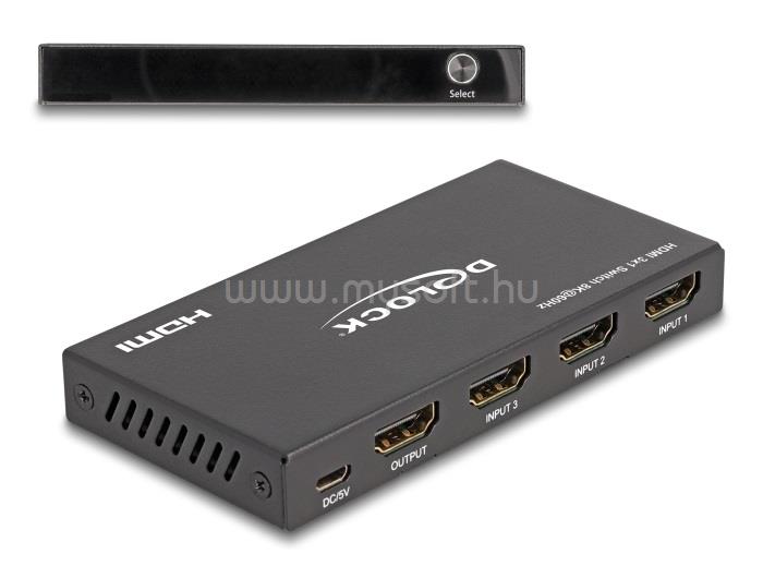 DELOCK HDMI kapcsoló 3 x HDMI bemenet - 1 x HDMI kimenet 8K 60 Hz