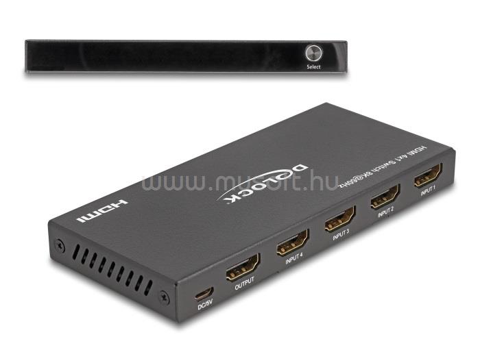 DELOCK HDMI kapcsoló 4 x HDMI bemenet - 1 x HDMI kimenet 8K 60 Hz