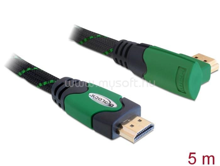 DELOCK High Speed HDMI-kábel típusú Ethernet   HDMI A dugós > HDMI A dugós derékszögu 4K 5 m