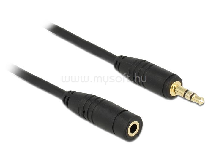 DELOCK hosszabbító kábel sztereó 3.5 mm jack 3 érintkezős apa > anya 0.5 méteres (fekete)