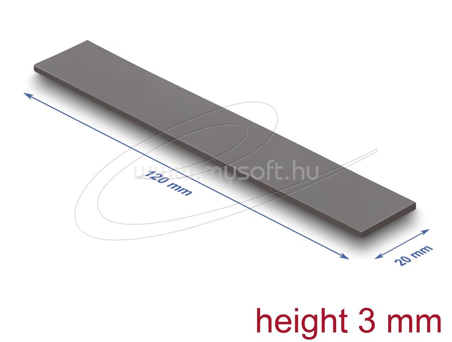 DELOCK Hővezető párna 120 x 20 x 3 mm M.2 modulokhoz 3,2 W/mK   alacsony olaj szivárgás