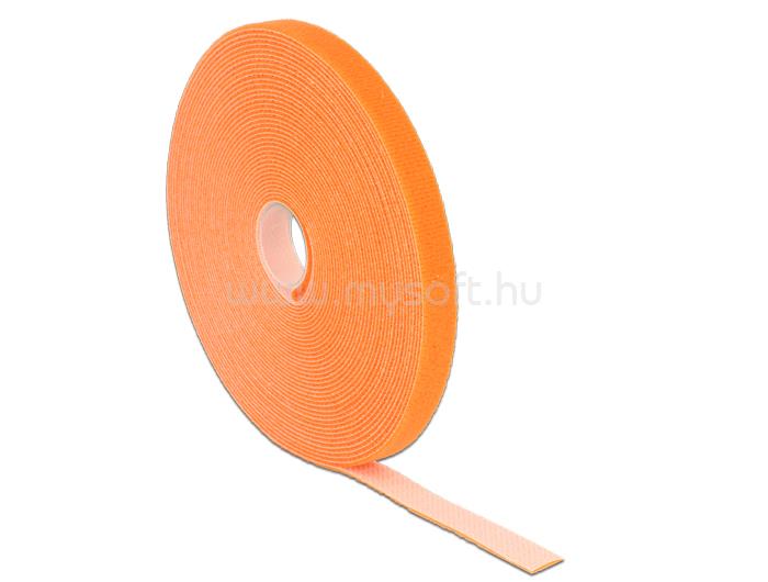 DELOCK Hurkolható rögzítok, 10 m x 13 mm (H x Sz) tekercs, narancssárga