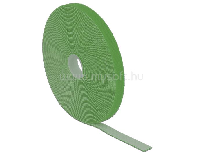 DELOCK Hurkolható rögzítok, 10 m x 13 mm (H x Sz) tekercs, zöld