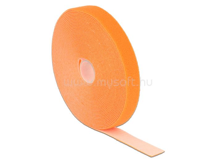 DELOCK Hurkolható rögzítok, 10 m x 20 mm (H x Sz) tekercs, narancssárga