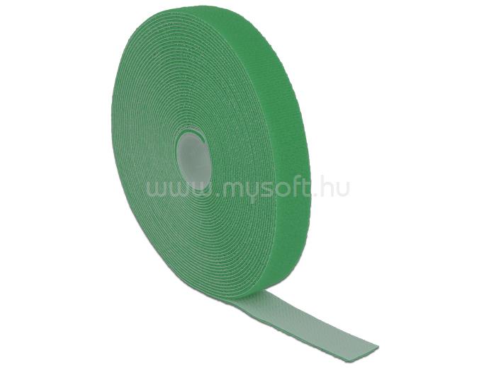 DELOCK Hurkolható rögzítok, 10 m x 20 mm (H x Sz) tekercs, zöld