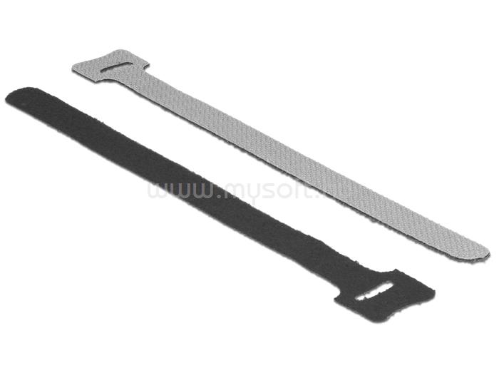 DELOCK Hurkolható rögzítok, 200 mm x 12 mm (H x Sz), 10 darab, fekete