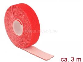 DELOCK Hurkolható rögzítők, 3 m x 20 mm (H x Sz) tekercs (piros) DL18722 small
