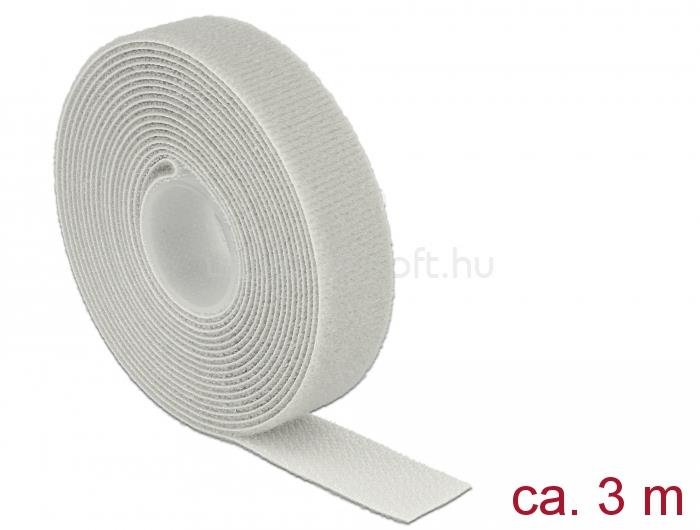 DELOCK Hurkolható rögzítők, 3 m x 20 mm (H x Sz) tekercs, szürke