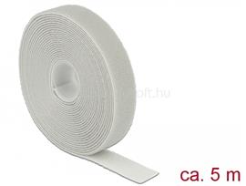 DELOCK Hurkolható rögzítők, 5 m x 20 mm (H x Sz) tekercs, szürke DL18280 small