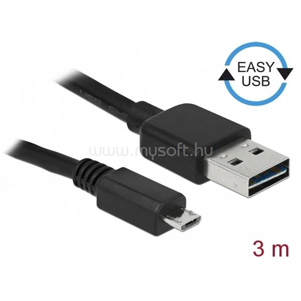 DELOCK Kábel - 83368 (USB-A 2.0 -> USB Micro-B, apa/apa, 3m)