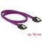 DELOCK Kábel - 83691 (SATA3, egyenes/egyenes, csatl.(fémlappal) Max.: 6Gb/s, lila, 0.5m) DL83691 small