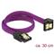 DELOCK Kábel - 83695 (SATA3, egyenes/lefelé 90fok, csatl.(fémlappal) Max.: 6Gb/s, lila, 0.3m) DL83695 small