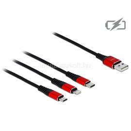 DELOCK Kábel - 85891 (USB2.0 - microUSB, Lightning, USB Type-C töltő kábel készlet, fekete, 30cm) DL85891 small