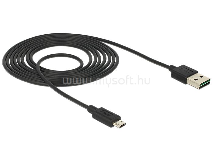 DELOCK Kábel, EASY-USB 2.0-s A csatlakozó > EASY-USB 2.0-s Micro-B csatlakozó 2 m, fekete