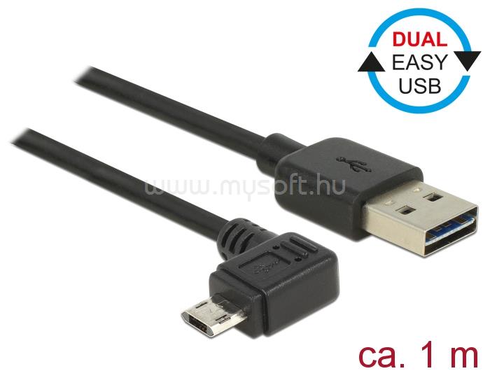 DELOCK Kábel, EASY-USB 2.0-s A-típusú csatlakozódugó > EASY-USB 2.0-s Micro-B típusú csatlakozódugó,