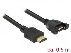DELOCK Kábel, HDMI-A dugó > HDMI-A hüvely, panelrögzítés, 4K 30 Hz 0,5 m DL85463 small
