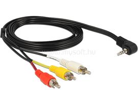 DELOCK kábel 3.5mm sztereó 4 pol. 90  dugó > 3x RCA dugó csatlakozókkal, 1.5m DL84724 small