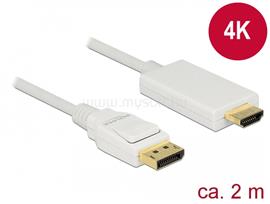 DELOCK Kábel Displayport 1.2 dugó > High Speed HDMI-A dugó passzív 4K 2 m (fehér) DL83818 small