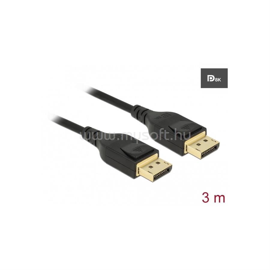 DELOCK kábel DisplayPort male / male összekötő 8K 60Hz tanúsítvánnyal 3m
