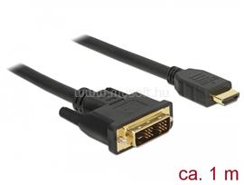 DELOCK Kábel DVI 18+1 csatlakozódugóval > HDMI-A csatlakozódugóval, 1 m (fekete) DL85582 small