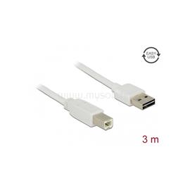 DELOCK kábel EASY-USB 2.0 Type-A male > USB 2.0 Type-B male 3m fehér DL85154 small