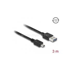 DELOCK kábel EASY-USB 2.0 Type-A male > USB 2.0 Type Mini-B male 3m fekete DL83364 small