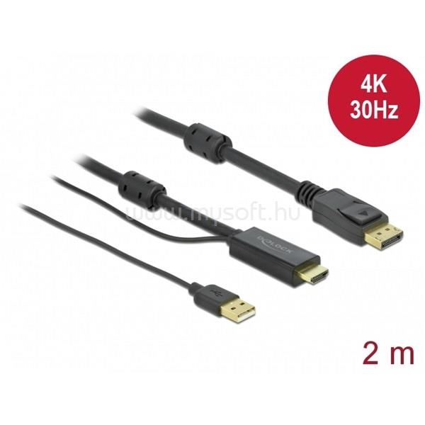 DELOCK kábel HDMI to Displayport 4K 30Hz, 2m