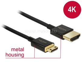 DELOCK kábel High Speed HDMI Ethernettel - HDMI-A apa> HDMI Mini-C apa3D 4K 2 m vékony Premium DL84778 small