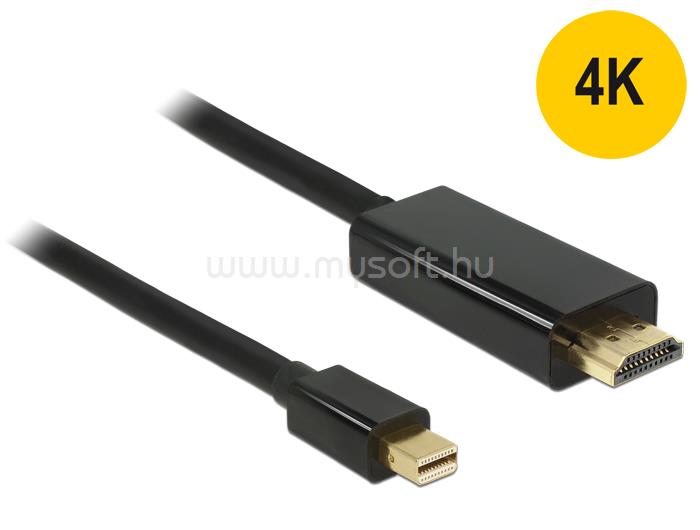 DELOCK Kábel mini Displayport 1.1 dugó - High Speed HDMI A dugó  3 m, aranyozott (fekete)
