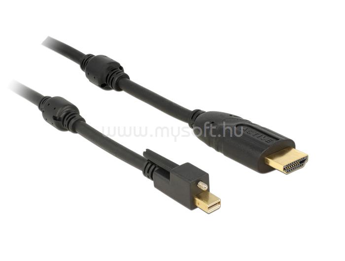 DELOCK Kábel mini Displayport 1.2-dugós csatlakozó csavarral > HDMI-csatlakozódugó 4K aktív fekete5m