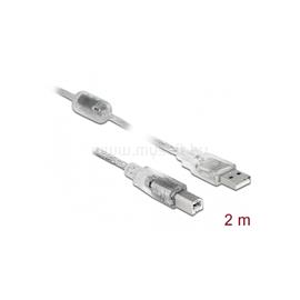 DELOCK kábel USB 2.0 Type-A male > USB 2.0 Type-B male 2m átlátszó DL83894 small