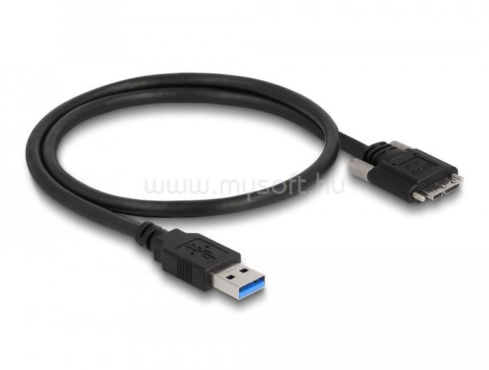 DELOCK Kábel USB 3.0 A-Típusú dugó - Micro-B Típusú dugó csavarokkal ellátott 0,5 m