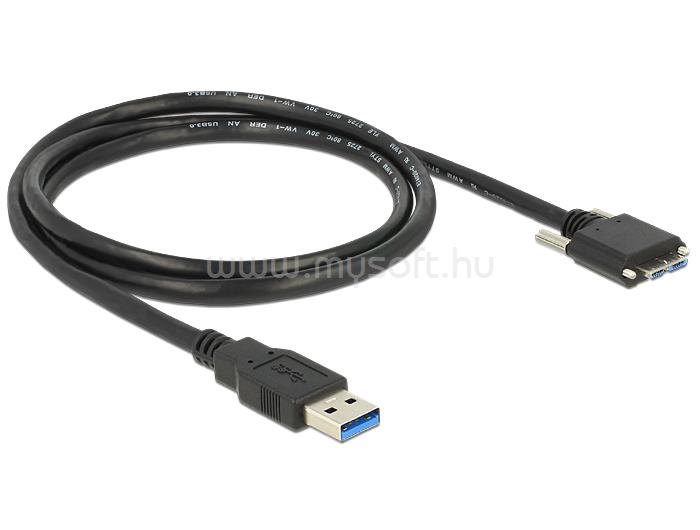 DELOCK Kábel USB 3.0 A típusú dugó > USB 3.0 Micro-B típusú dugó csavarokkal ellátott 1 m