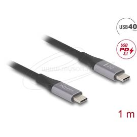 DELOCK kábel USB 40 Gbps Type-C male / male összekötő PD 3.1 240W E-Marker 1m szürke fém DL81191 small