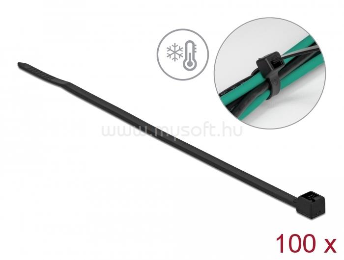 DELOCK Kábelkötöző ellenáll a hideg hőmérsékletnek hossza 100 x szélessége 2,5 mm, 100 db (fekete)