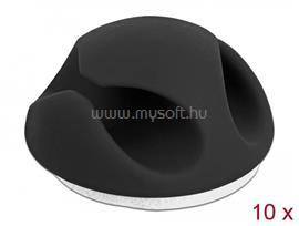 DELOCK Kábeltartó mini szett 2 kábelrendezővel 10 darabos (fekete) DL18345 small