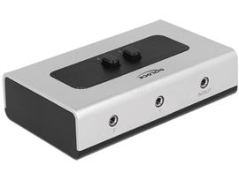 DELOCK Kapcsoló, sztereó aljzat, 3,5 mm-es, 2 port, manuális, kétirányú DL87699 small