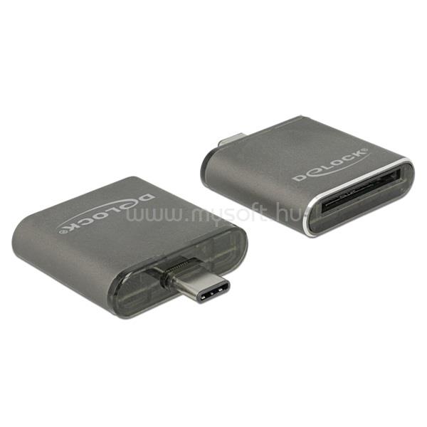 DELOCK Kártyaolvasó - 91498 (USB Type-C, SDHC/SDXC UHS-II/MMC, fekete)