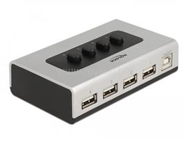 DELOCK Kétirányú USB 2.0 switch 1 db. B-típusú anya   4 db. A-típusú anya kézi átkapcsolással DL87762 small