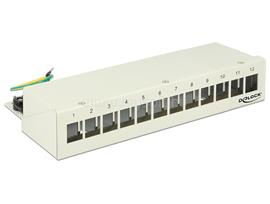 DELOCK Keystone asztali patch panel 12 portos szürke DL43335 small