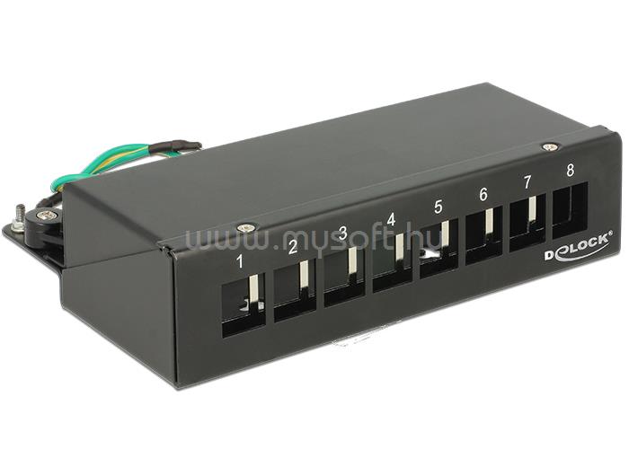 DELOCK Keystone asztali patch panel 8 portos (fekete)