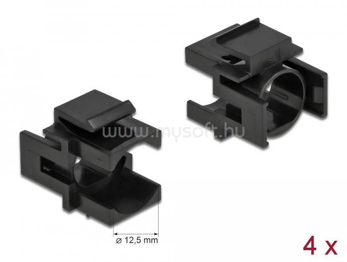 DELOCK Keystone fekete borító 12,5 mm-es lyukkal, 4 db.