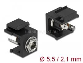 DELOCK Keystone modul, DC 5,5 x 2,1 mm-csatlakozóhüvely (fekete) DL86849 small