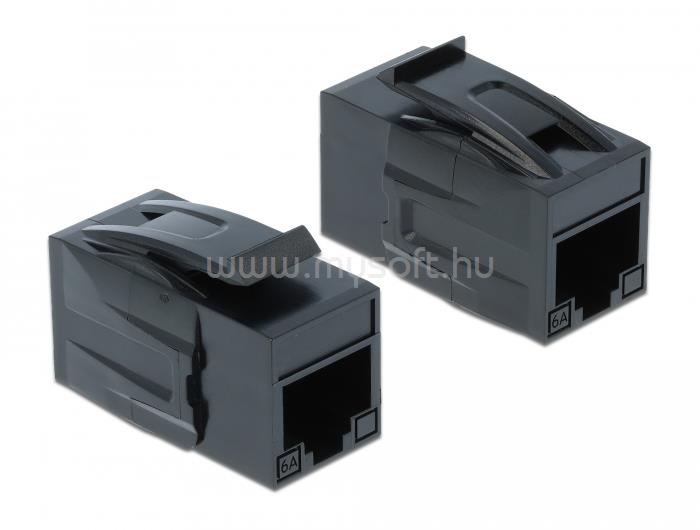 DELOCK Keystone modul, RJ45-aljzat > RJ45-aljzat, Cat.6A UTP, fekete