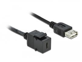 DELOCK Keystone modul, USB 2.0 C-csatlakozóhüvely > USB 2.0 A-csatlakozóhüvely, kábellel DL86384 small