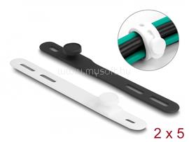 DELOCK Kötöző készlet 10 db-os, puha, flexibilis, újrahasznosítható, fekete / fehér DL19005 small