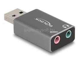 DELOCK Külső USB hangkártya 2 x 3,5 mm-es sztereo jack Plug & Play audio adapterrel személyi számítógépekhez, laptopokhoz és Mac rendszerekhez DL66633 small