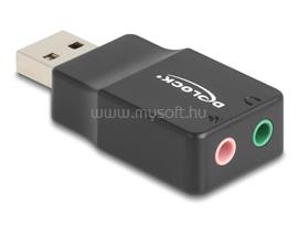 DELOCK Külső USB hangkártya 2 x 3,5 mm-es sztereo jack Plug & Play audio adapterrel személyi számítógépekhez, laptopokhoz és Mac rendszerekhez fekete DL66634 small