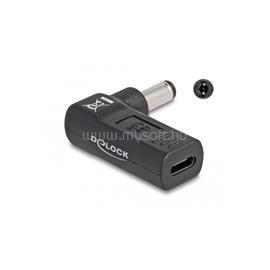 DELOCK Laptop töltőkábel adapter USB Type-C anya - 5,5 x 2,1 mm apa 90° fokban hajlított DL60010 small